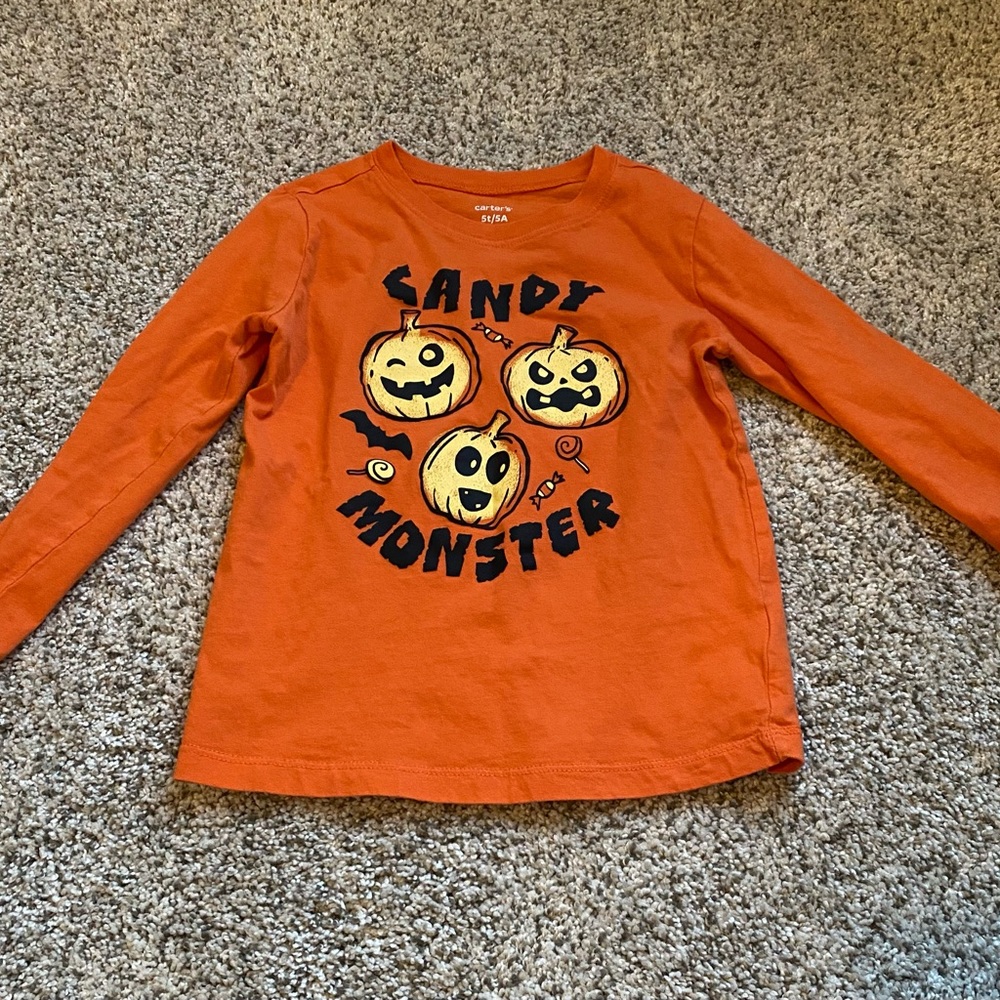 Carter's Orange Candy Monster Long Sleeve Tee